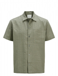 Jack & Jones - Jprcceaston Seersucker S/S Shirt Ln - Linased s&auml;rgid - M