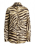 Lauren Ralph Lauren - Relaxed Fit Zebra-Print Linen Shirt - Pikkade varrukatega - M