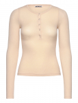 Weekday - Sheer Rib Long Sleeve Henley Top - Pikkade varrukatega - M