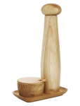 Aida - Raw Teak Ceramic Pepper Mill Set With Tray And Salt Jar - Soola- ja pipraveskid - ONE SIZE