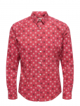 ONLY & SONS - Onself Xmas Aop Slim Poplin Ls Shirt - Vabaaja s&auml;rgid - M