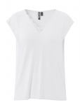 Pieces - Pckamala Lace V-Neck Tee Jrs Noos Bc - L&uuml;hikeste varrukatega - XL