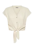 ONLY - Onlsiesta Ss Knot Lin Bl Shirt Pnt Noos - L&uuml;hikeste varrukatega - L
