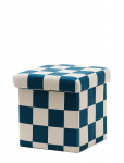 Kid's Concept - Pouffe With Storage Check Teal 30 Cm - Hoium&ouml;&ouml;bel - ONE SIZE
