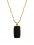 Nialaya - Black Onyx Dog Tag Necklace In Gold - Kaelakeed - 22