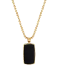 Nialaya - Black Onyx Dog Tag Necklace In Gold - Kaelakeed - 22