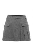 Ganni - Grey Suiting Mini Skirt - L&uuml;hikesed seelikud - 32