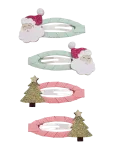 Mimi & Lula - 4 Clic Clacs - Santa And Christmas Tree - Juukseklambrid - ONE SIZE