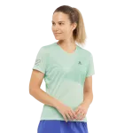 SALOMON T-s&auml;rk Sense Tee W opal blue stripes - M