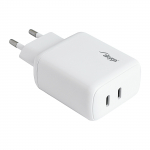 Wall charger Akyga AK-CH-19 40W 2x USB-C 20W PD Quick Charge 3.0 5-12V / 1.67-3A white
