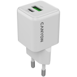 CANYON laadija CU20AC GaN 20W 1xPD 1xQC EU valge