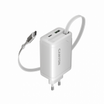 CANYON laadija OnCharge 65RC sisseehitatud kaabel USB-C 65W 1xPD 1xQC EU valge