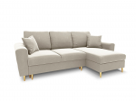 Kyoto &mdash; nurgadiivan (241x145x88 cm) - Light Blue (Riviera 80) / Natural Beech Wood / Left
