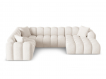 Treno &mdash; Panoramic Corner Sofa - Brick (Eden 10 Terra) / Black Plastic / Right