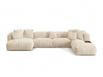 Martina &mdash; Panoramic Sofa - Petrol (Vogue 12) / Black Plastic / Left