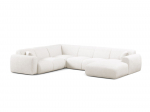 Molino &mdash; Panoramic Sofa - Black (Rebel 1) / Black Plastic / Right