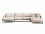 Naomi &mdash; Panoramic diivan - Beige (Liberty 2) / Wood / Left