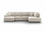Kyoto &mdash; panoraamne nurgadiivan - Black (Riviera 100) / Black Chrome Metal / Left
