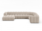 Lupine &mdash; Panoramic diivan - Brick (Eden 10 Terra) / Black Plastic / Left
