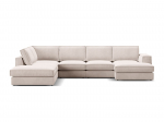 Pola &mdash; Panoramic Sofa - Green (Salvador 8) / Black Plastic / Right