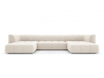 Moritz &mdash; Panoramic Sofa - Light Blue (Bluvel 06) / Black Plastic