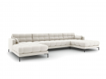 Mamaia &mdash; Panoramic Sofa - Light Beige (Neve 02) / Black Metal