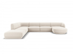 Miley &mdash; Panoramic Sofa - Ivory (Eden 1 Ivory) / Black Plastic / Right