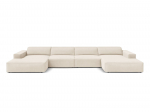 Jodie &mdash; Panoramic Sofa - Bottle Green (Venus 2940) / Black Plastic