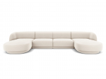Miley &mdash; Panoramic Sofa - Cappuccino (Bluvel 40) / Black Plastic