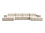 Jennifer &mdash; Panoraamdiivan - Light Grey (Eden 18 Grey) / Black Plastic