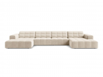 Jennifer &mdash; Panoramic Sofa - Terracotta (Bluvel 4215) / Black Plastic