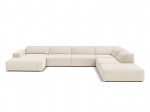 Jodie &mdash; Panoramic Sofa - Dark Beige (Bluvel 30) / Black Plastic / Right