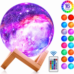 Kuu lamp 13 cm, 3D &ouml;&ouml;lamp RGB valgusega, kuuvalguslamp, dekoratiivne kuu&ouml;&ouml;lamp