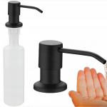 Sissepaigaldatav vedelseebi dosaator, 500 ml, must, sisseehitatav seebidosaator kraanikaussi, t&ouml;&ouml;pinna sisse ehitatav seebipump