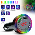 Bluetooth 5.0 auto FM saatja modulaator, FM modulaator auto F9, Bluetooth FM-saatja, Bluetooth FM-modulaator, auto Bluetooth FM-saatja