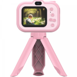 Laste digikaamera statiiviga, roosa, laste fotokaamera m&auml;nguasi, laste digitaalne fotokaamera