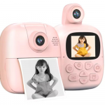 Laste kohene fotoprinteriga selfiekaamera roosa, termoprinteriga 24MP kaamera, laste fotokaamera, laste instax‑t&uuml;&uuml;pi kaamera