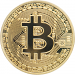 Bitcoini suveniirm&uuml;nt, plokiahela ajastu m&auml;lestusm&uuml;nt, detailse graveeringuga, l&auml;bim&otilde;&otilde;t 40 mm, Bitcoini meenem&uuml;nt, kr&uuml;ptoraha dekoratiivm&uuml;nt