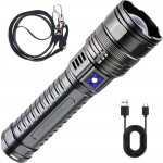 &Uuml;lierev laetav LED-taskulamp 15000 luumenit, LED-taskulamp, laetav taskulamp, ere taskulamp, tugev taskulamp