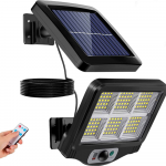 P&auml;ikeseenergial LED turvavalgusti 120 LED-iga, liikumisanduriga p&auml;ikeselamp, p&auml;ikesepatareiga liikumisandurvalgusti