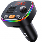 Bluetooth 5.0 FM saatja, auto FM‑modulaator, juhtmevaba auto heliadapter, Bluetooth FM‑adapter autosse, Bluetooth auto FM‑seade
