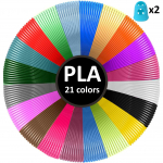3D-pliiatsi PLA-filamendikomplekt 105 m 21 v&auml;rvi 1,75 mm s&otilde;rmekaitsmetega, 3D-pliiatsi filament, PLA-plastiku niit, 3D-pliiatsi t&auml;itefilament, 3D-pliiatsi varuniit, 3D-pliiatsi PLA-niit