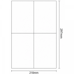 A4 kleebislehed 105 &times; 148,5 mm, 100 tk, t&uuml;hjad sildid ja kleebised, etikettkleebised, printitavad kleebissildid
