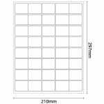 Kleebislehed A4, t&uuml;hjad kleepsud 40x30 mm &uuml;mardatud nurkadega, 100 lehte, sildikleepsud, m&auml;rgistuskleepsud