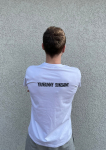 Valge unisex T-s&auml;rk tr&uuml;kiga, naljakate kirjadega, originaal T-s&auml;rk, Yourbunny p&auml;ikesepaiste