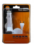 Cmx universaalne USB autolaadija (12V/3A), 2xUSB-A, USB-Mini, USB-Micro, valge ja must - Valge