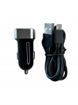 Cmx universaalne USB autolaadija 2 pordiga, 2xUSB-A, USB-Micro, must