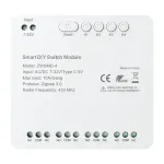 4-kanaliline ZigBee-l&uuml;litusmoodul pingevaba 32 V DC kontaktiga, universaalne Avatto ZWSMMD-4-32V