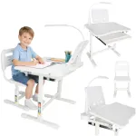 Laste koolilaua reguleeritav tool LED valgus USB valge