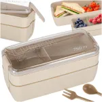 Lunch box hommikus&ouml;&ouml;gikarp jagatud lahtritega 750ml beež